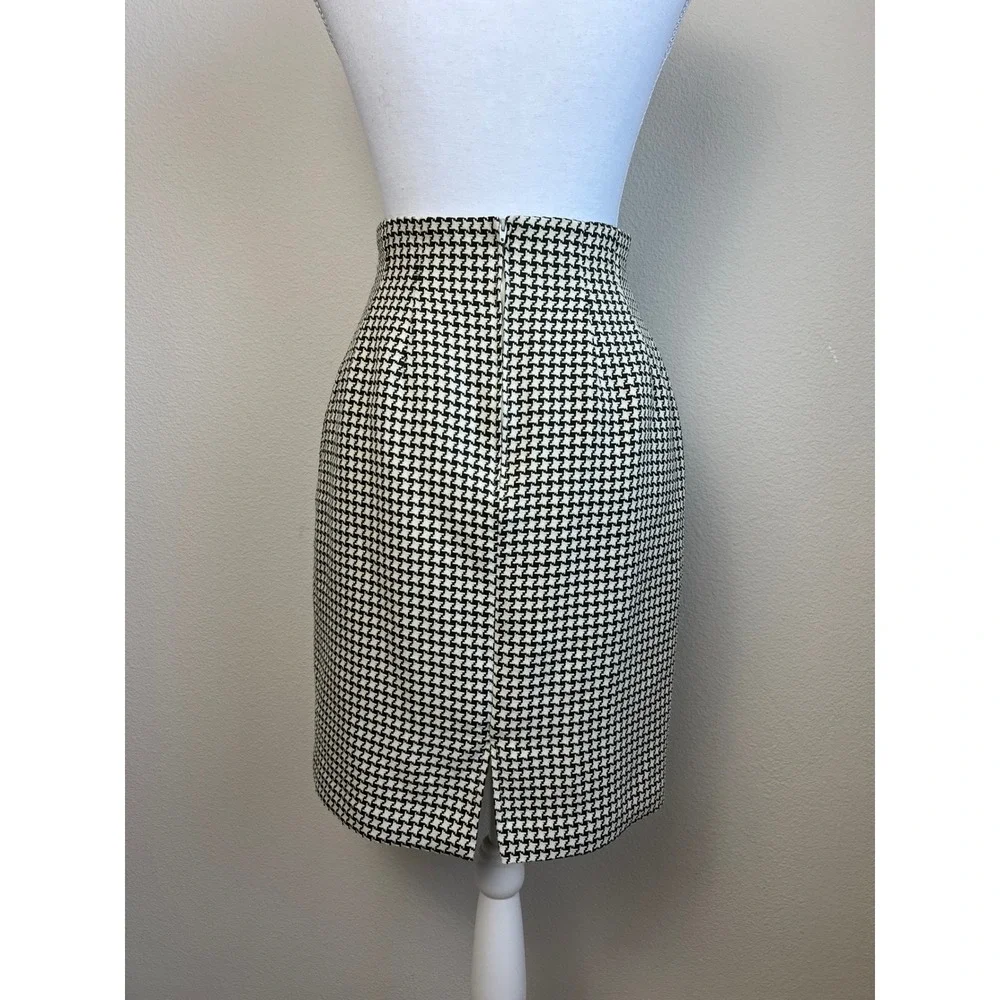VTG 90s Rina Rossi Houndstooth Skirt Suit Sz 6 Parisian Made USA Career Academia